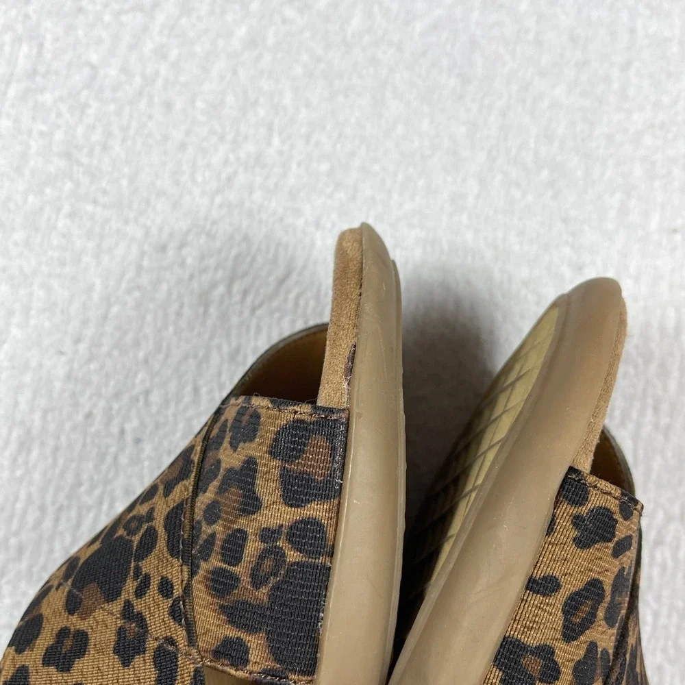 Aerosoles Badlands Wedge Sandals Womens 7M Leopard Print Slingback Comfort Shoes